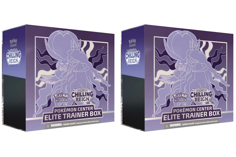 Pokémon TCG Sword & Shield Chilling Reign (Pokémon Center Exclusive) Elite Trainer Box (Shadow Rider Calyrex) 2x Lot