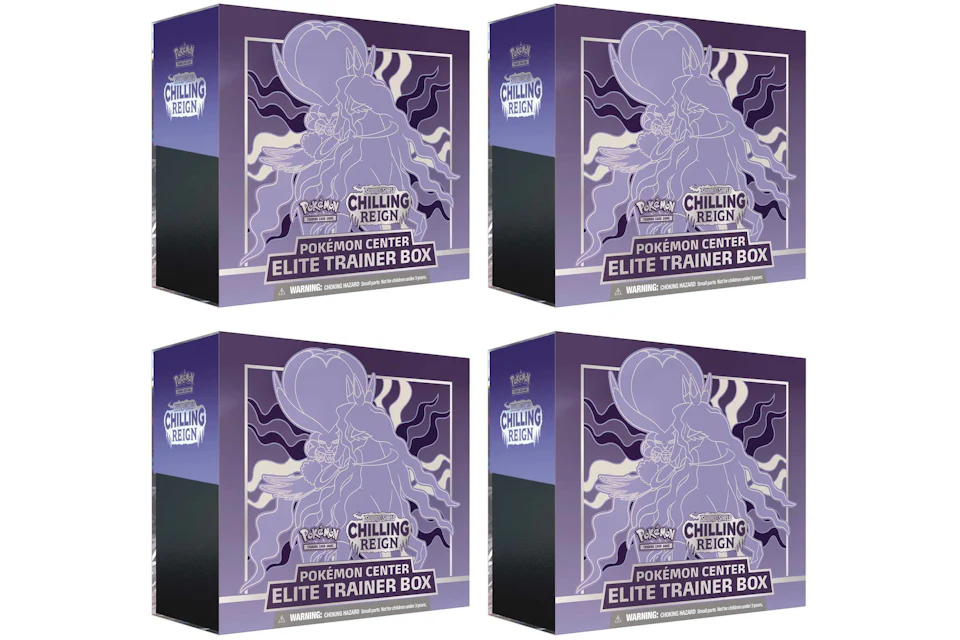 Pokémon TCG Sword & Shield Chilling Reign (Pokémon Center Exclusive) Elite Trainer Box (Shadow Rider Calyrex) 4x Lot