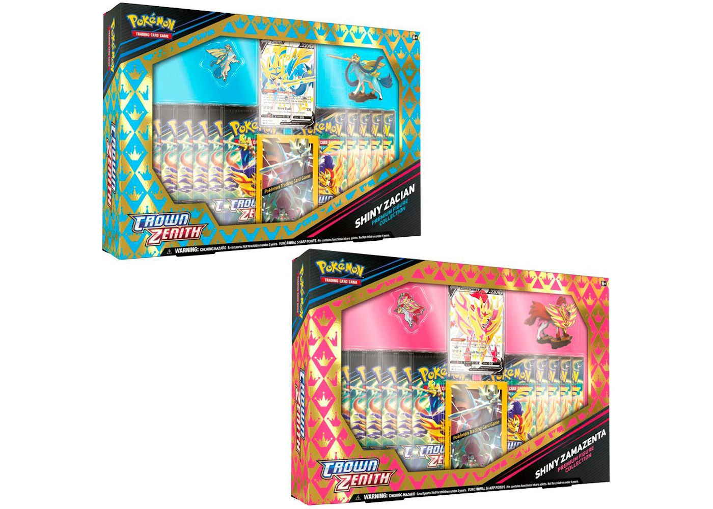 Pokmon TCG Sword & Shield Crown Zenith Shiny Zacian & Shiny Zamazenta Premium Figure Collection Box 2x Bundle - US Pokmon TCG Sword & Shield Crown Zenith Shiny Zacian & Shiny Zamazenta Premium Figure Collection Box 2x Bundle - US