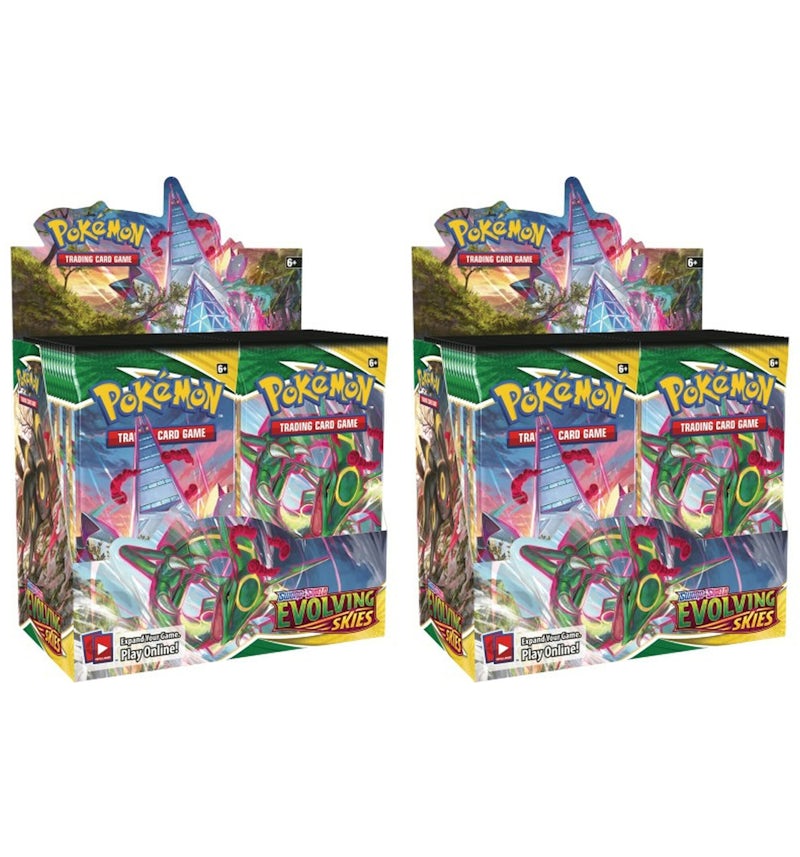 Pokémon TCG Sword Shield Evolving Skies Booster Box 2x Lot US