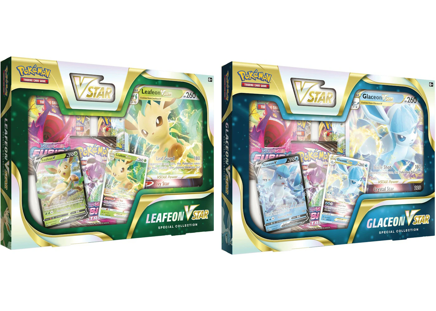 Pokmon TCG Sword & Shield Leafeon VSTAR/Glaceon VSTAR Special Collection Box 2x Bundle - US Pokmon TCG Sword & Shield Leafeon VSTAR/Glaceon VSTAR Special Collection Box 2x Bundle - US