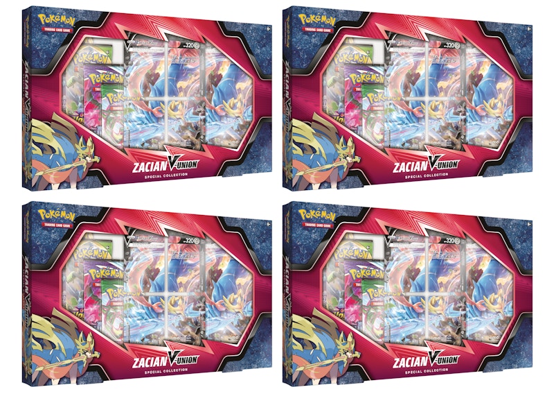 Pokémon TCG Sword & Shield Zacian V-UNION Special Collection Box 4x Lot