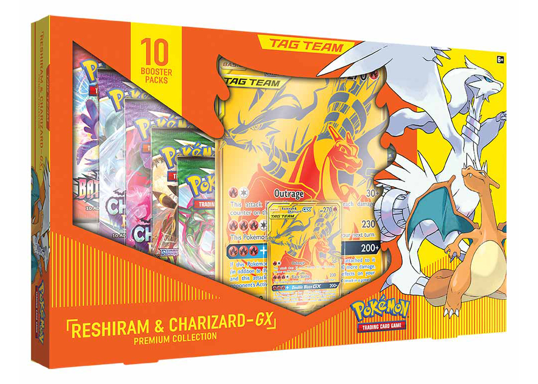 Pokemon Reshiram Charizard Tag Team Character Card Game Deck Box Case Holder New 