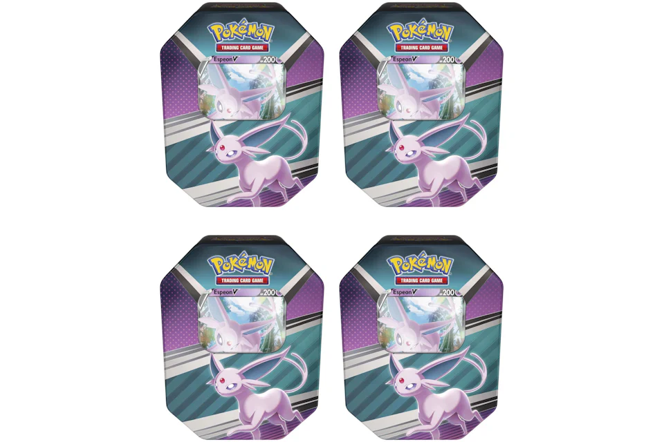 Pokémon TCG V Heroes Espeon V Tin (4 Packs) 4x Lot