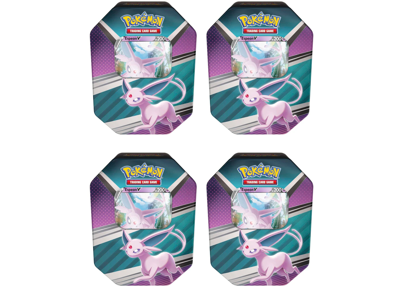 Pokmon TCG V Heroes Espeon V Tin (4 Packs) 4x Lot - US Pokmon TCG V Heroes Espeon V Tin (4 Packs) 4x Lot - US