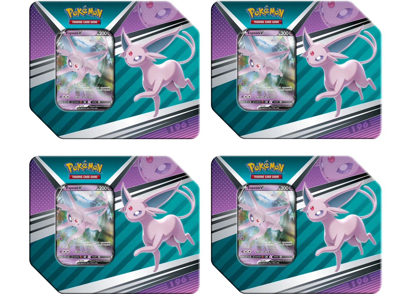 Pokmon TCG V Heroes Espeon V Tin (5 Packs) 4x Lot - US Pokmon TCG V Heroes Espeon V Tin (5 Packs) 4x Lot - US