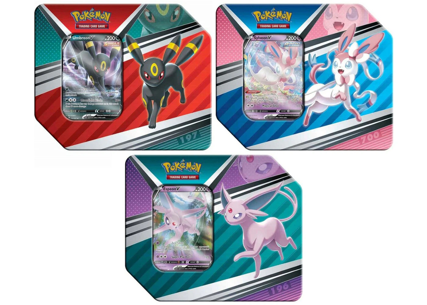 Pokmon TCG V Heroes Espeon V/Umbreon V/Sylveon V Tin (5 Packs) 3x Bundle - US Pokmon TCG V Heroes Espeon V/Umbreon V/Sylveon V Tin (5 Packs) 3x Bundle - US