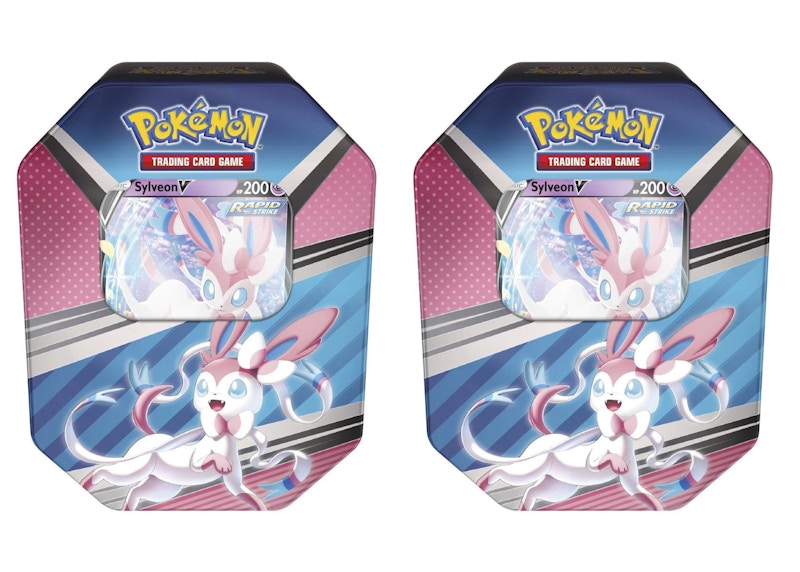 Pokmon TCG V Heroes Sylveon V Tin (4 Packs) 2x Lot - US