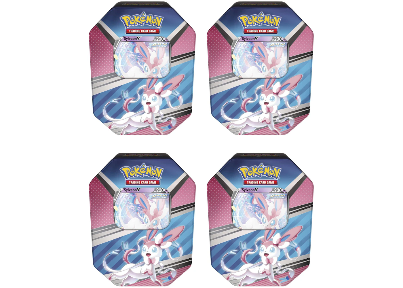 Pokemon TCG V Heroes Sylveon V Tin (4 Packs) 4x Lot - US Pokemon TCG V Heroes Sylveon V Tin (4 Packs) 4x Lot - US