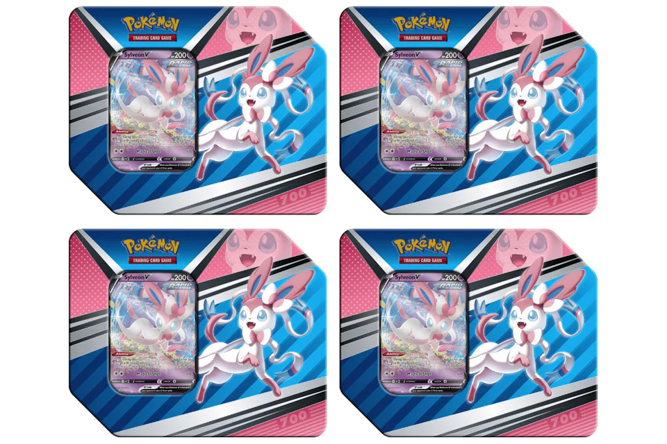 Pokémon TCG V Heroes Sylveon V Tin (5 Packs) 4x Lot