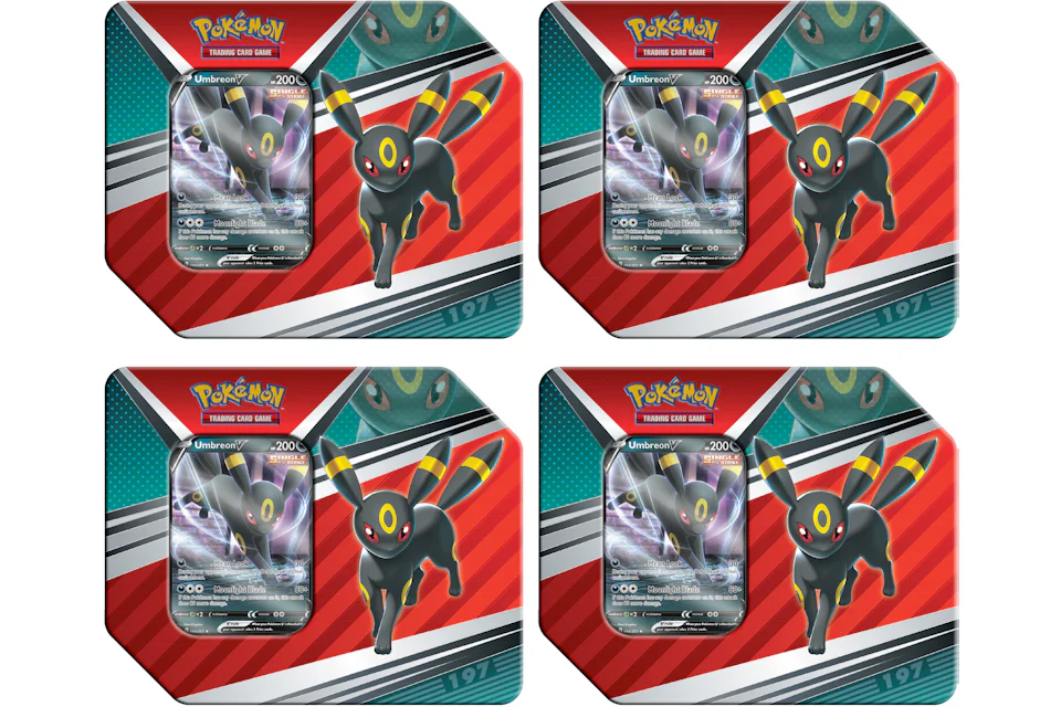 Pokémon TCG V Heroes Umbreon V Tin (5 Packs) 4x Lot