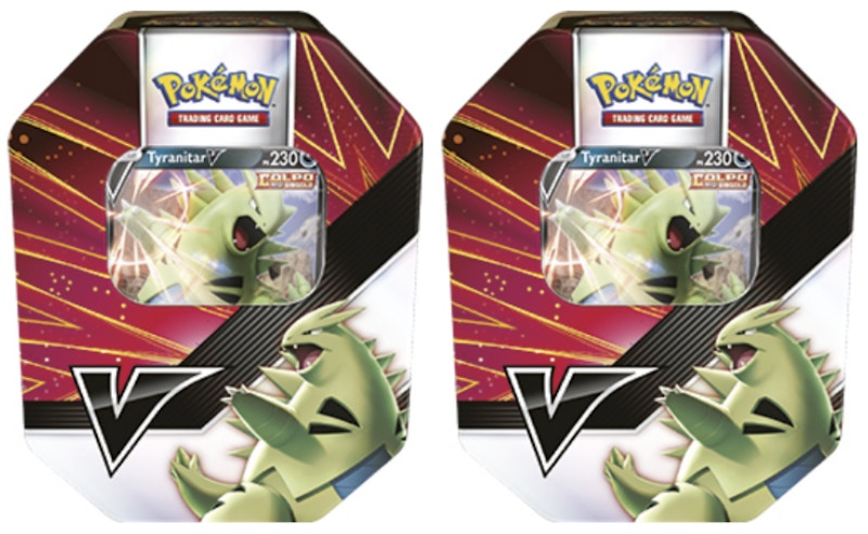 Pokemon TCG V Strikers Tyranitar V Tin (4 Booster Packs European Version)  2x Lot - US