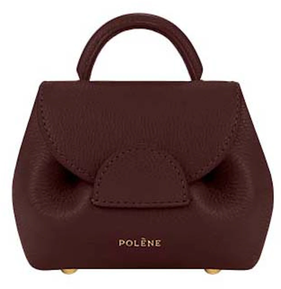 Polene Numero Un Micro Textured Burgundy in Full-Grain Textured Calfskin  Leather with Gold-tone - US
