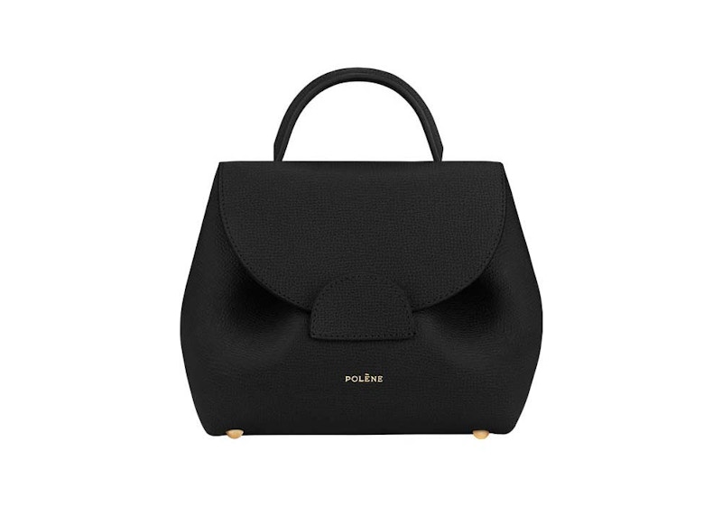 Polene Numero Un Nano Textured Black in Textured Calfskin Leather 