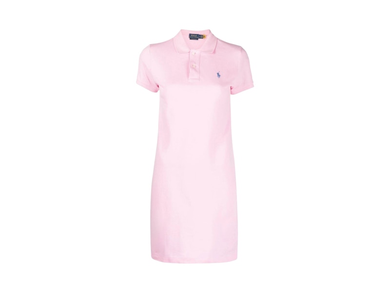 Pre-owned Polo Ralph Lauren Women's  Basic Mesh Polo Short Sleeve Casual Dress In Pink