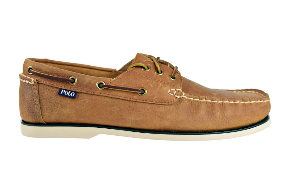 Pre-owned Polo Ralph Lauren Bienne Boat Shoe Tan