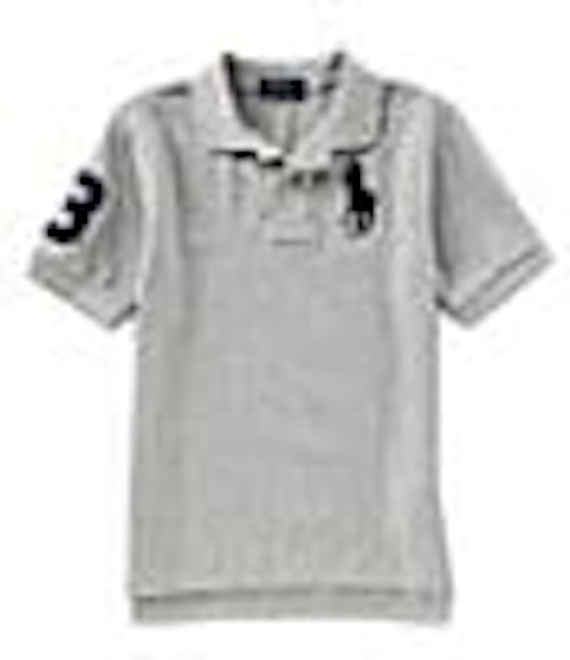 Polo Ralph Lauren Boys Short-Sleeve Big Pony Mesh Polo Andover Heather