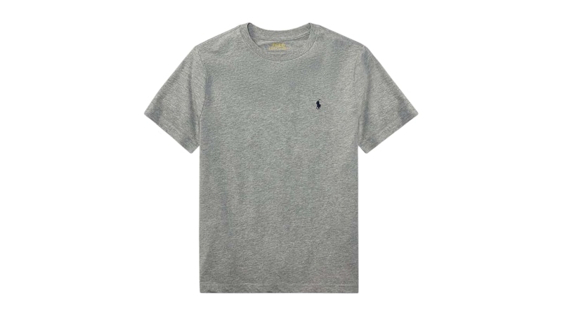 Pre-owned Polo Ralph Lauren Boys Short Sleeve Cotton Jersey Crewneck Sweat-shirt T-shirt In Andover Heather In Gray