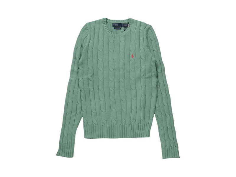 Polo Ralph Lauren Pullover mit Zopfmuster Seladongrün