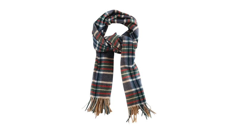 Polo Ralph Lauren Cashmere Blend Plaid Scarf Navy Multi