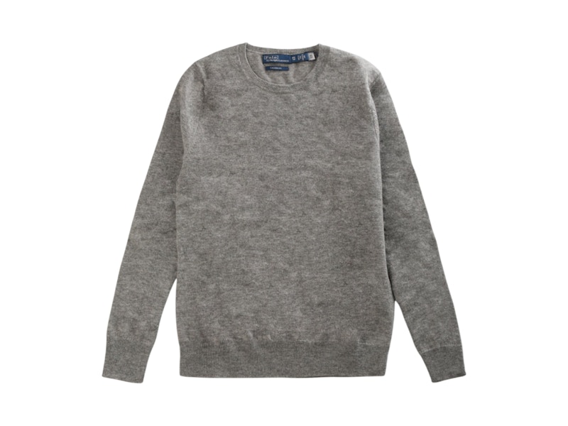 Pre-owned Polo Ralph Lauren Women's  Cashmere Long Sleeve Pullover In Battalion Grey Heather In Gray