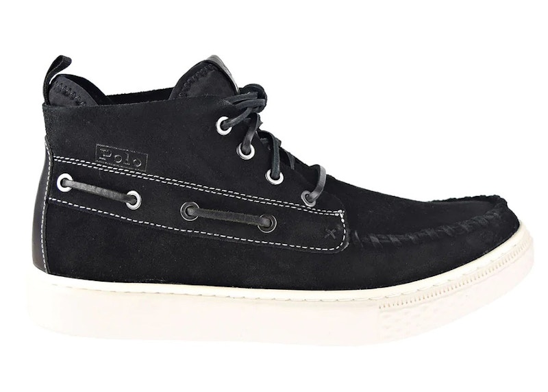 Pre-owned Polo Ralph Lauren Men's  Chukka 100 Sneakers In Black/egret In Multi