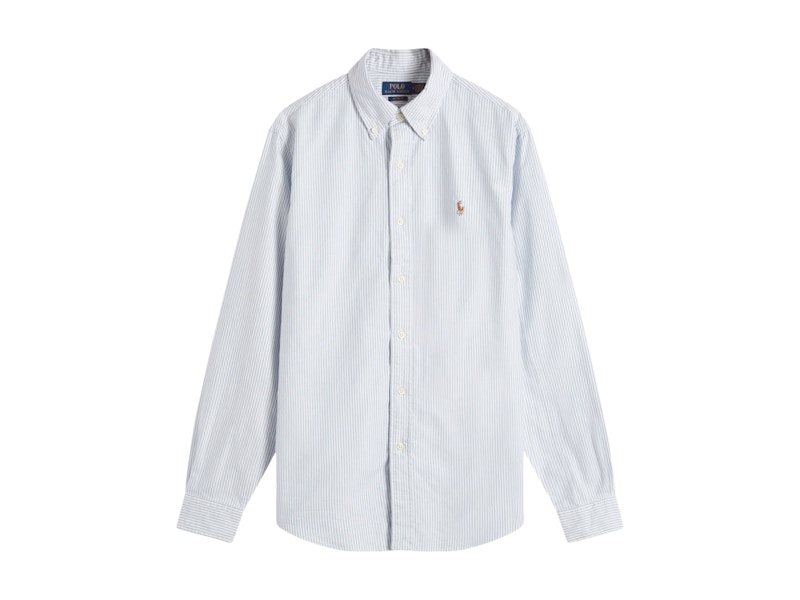 ラルフローレン 90s STANTON stripe shirt M white 90s BLAKE ラルフローレン マルチストライプ バンドカラーシャツ 90