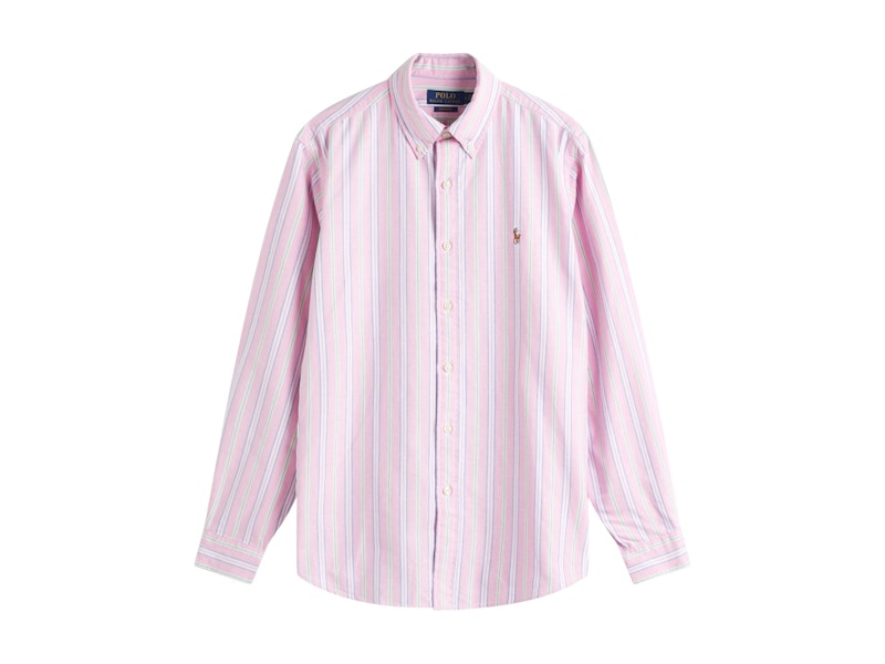 ★★POLO RALPH LAUREN★★ Custom fit oxford shirt pink MNPOW Polo Ralph Lauren Custom Fit Oxford Shirt Pink/White Multi