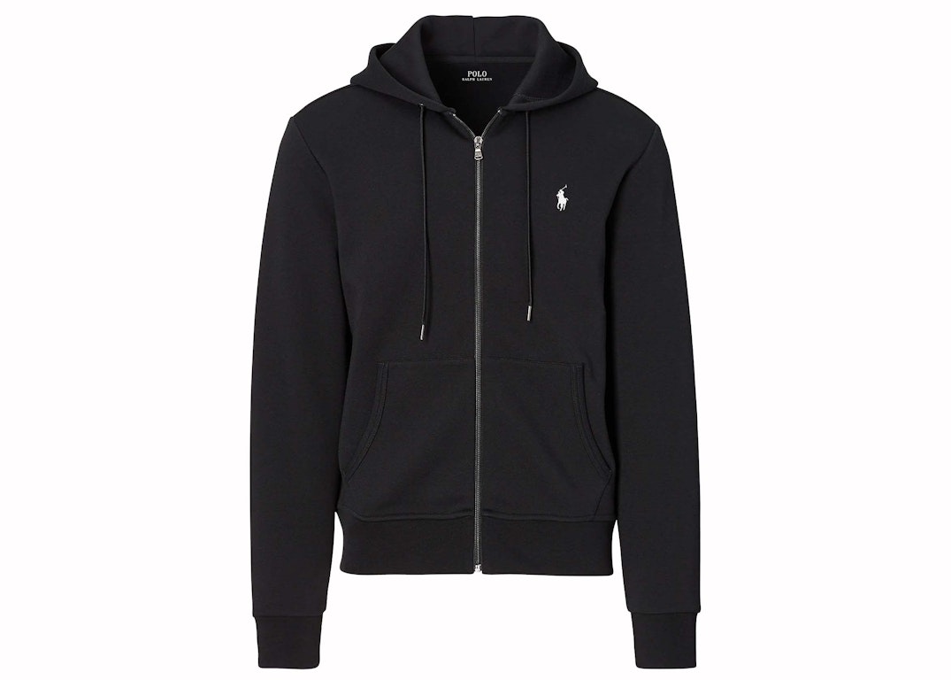 Pre-owned Polo Ralph Lauren Double-knit Full-zip Hoodie Polo Black
