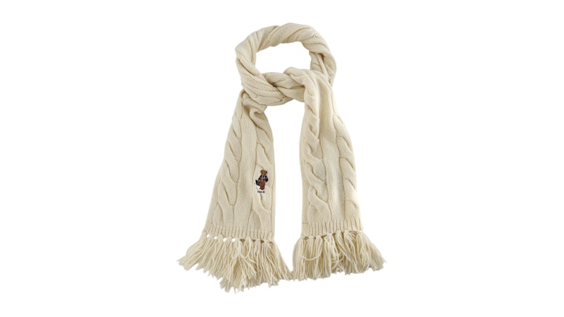 Polo Ralph Lauren Fall26 Bear Scarf Cream