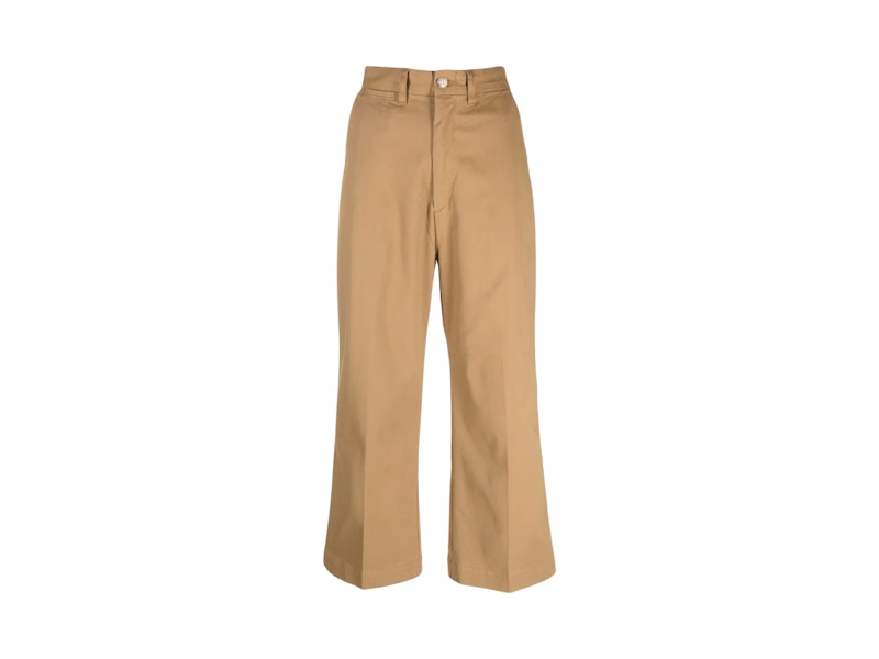 Pre-owned Polo Ralph Lauren Women's Polo Shirt Ralph Lauren High Waisted Cropped Trousers In Montana Khaki