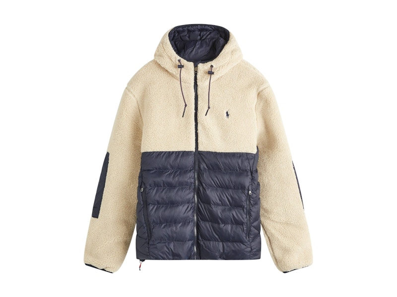 Polo Ralph Lauren Insulated Hooded Jacket Collection Navy/Spring Beige