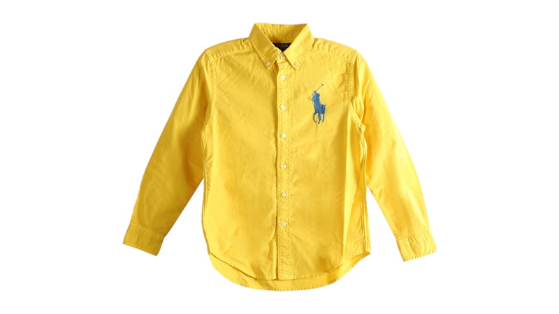 Ralph Lauren イエローキャンドル Polo Ralph Lauren Kids Long Sleeve Garment Dyed Oxford Big Pony