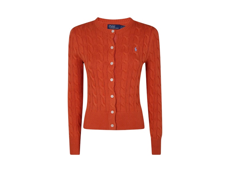 POLO RALPH LAUREN WOMEN'S POLO SHIRT RALPH LAUREN LONG SLEEVE CARDIGAN IN SOLAR SKY BLUE