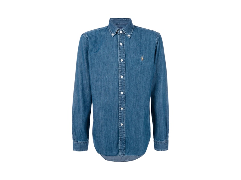 Pre-owned Polo Ralph Lauren Long Sleeve Sport Shirt In Denim