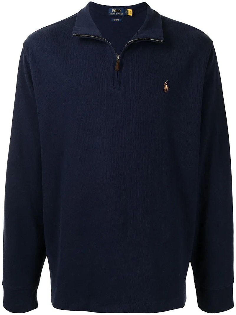 Polo Ralph Lauren Long Sleeve Estate Rib 1/2 Zip Pullover Navy