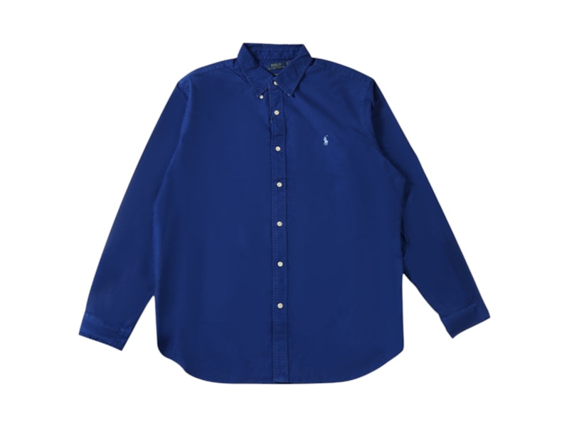 Pre-owned Polo Ralph Lauren Men's Long Sleeve Oxford Sport Shirt In Chalet Blue