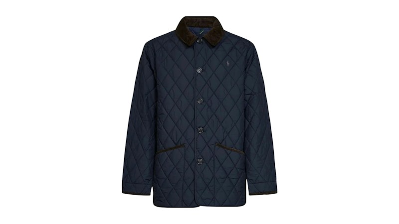 Polo Ralph Lauren Long Sleeve Polyester Poly Quilted Beaton Barn Jacket Navy