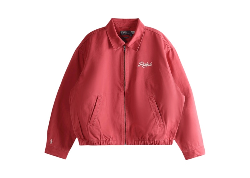Polo Ralph Lauren Langarm-Twill Ralph Script Windbreaker-Jacke Nantucket Rot