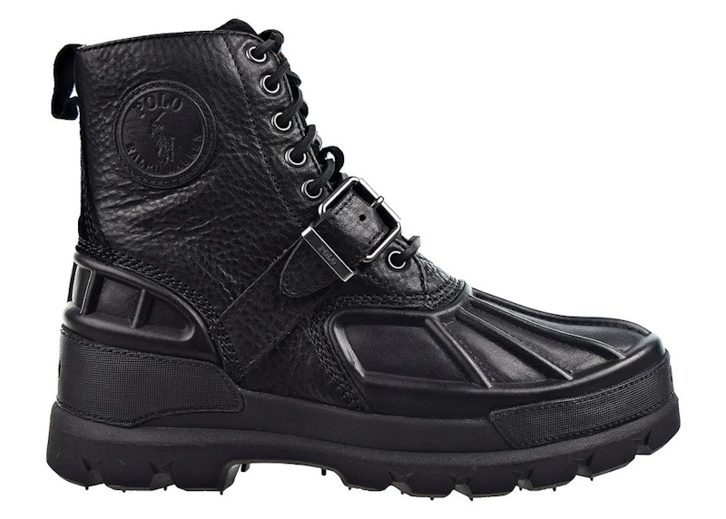 Black leather shop polo boots