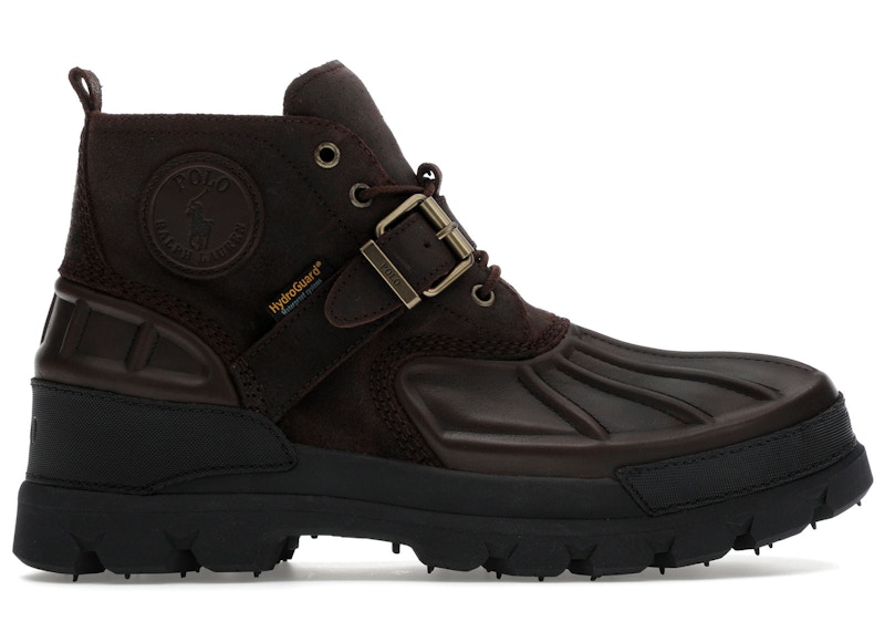 Pre-owned Polo Ralph Lauren Men's Oslo Low Waterproof Boot Sneakers In Dark Brown