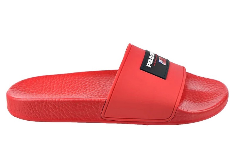 Red polo slides discount mens