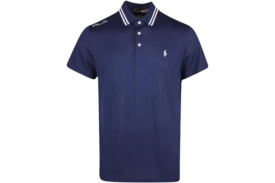 Pre-owned Polo Ralph Lauren Rlx Pp Tour Pique Golf Shirt Navy
