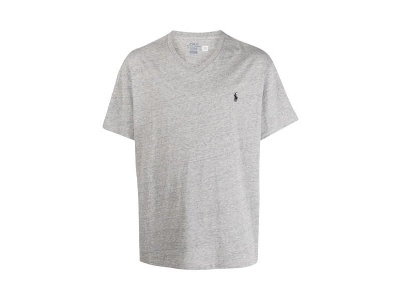 Pre-owned Polo Ralph Lauren Men's Short Sleeve Vneck Classic Fit T-shirt In Vintage Heather