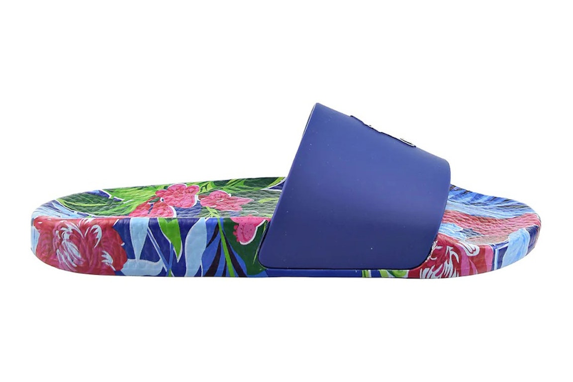 Pre-owned Polo Ralph Lauren Signature Pony Slide Navy Floral In Navy/floral
