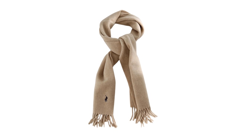 Polo Ralph Lauren Solid Recycled Wool Scarf Oatmeal Heather