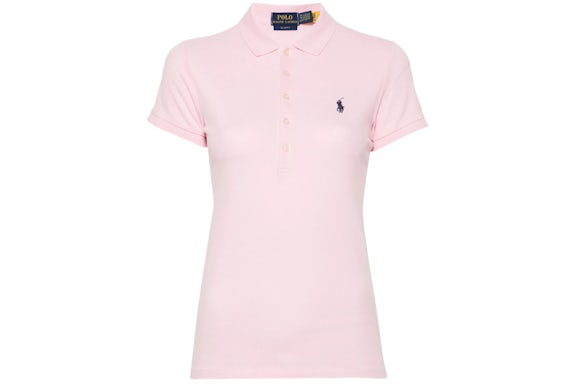 Polo Ralph Lauren Stretch Mesh Julie Polo Slim Short Sleeve Polo Shirt Sunkissed Pink