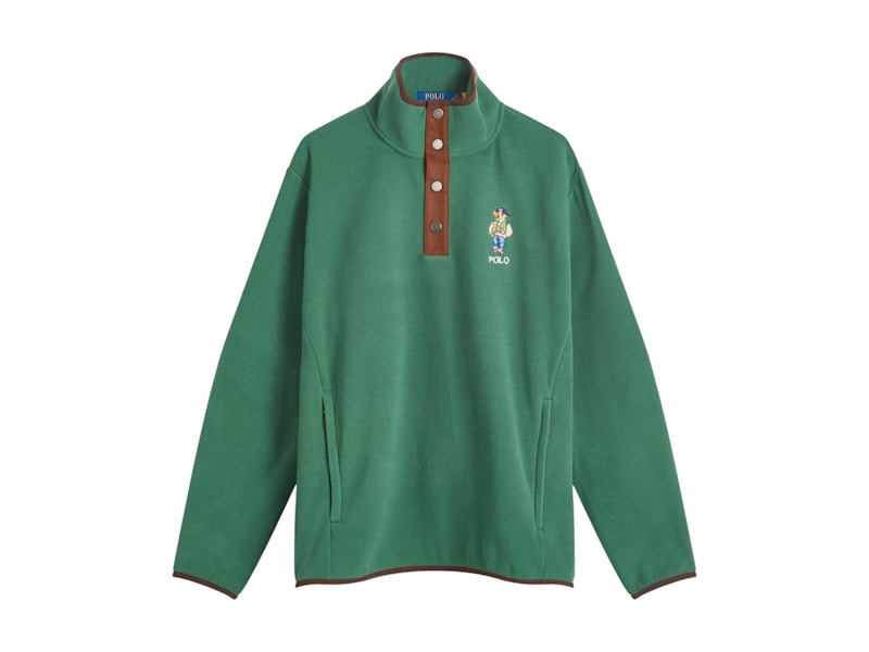 Polo Ralph Lauren Varsity Bear Quarter Snap Fleece Vintage Polo Ralph Lauren Varsity Bear Quarter Snap Fleece Vintage