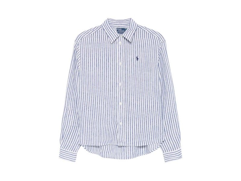 Polo Ralph Lauren Linen Logo Embroidered Shirt | White
