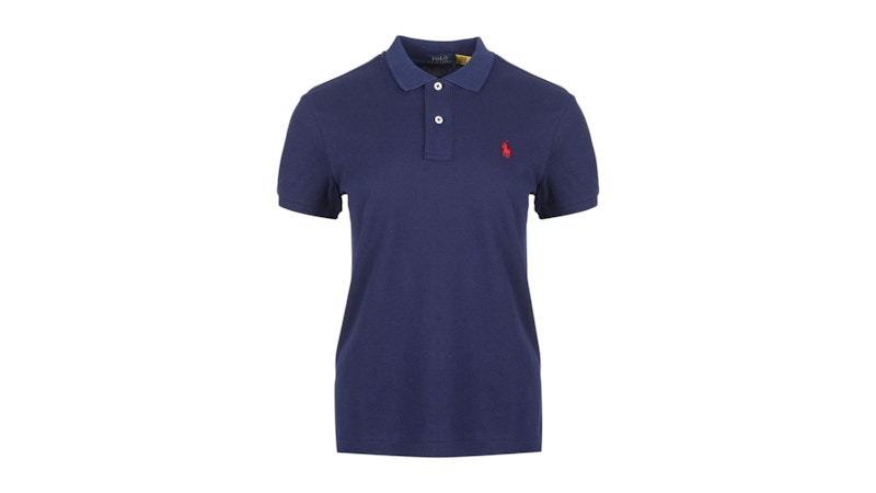 Polo Ralph Lauren Women's Basic Mesh Fit Classic Short-Sleeve Knit Navy/Red